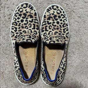 Rothy's Black and Tan Leopard Print Women's Sneakers
